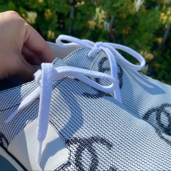 CHANEL Monogram Leather Low Top Sneakers - Picture 3 of 10